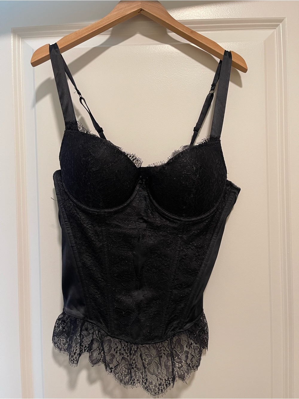 Vintage Victoria's Secret Black Lace Bustier Corset